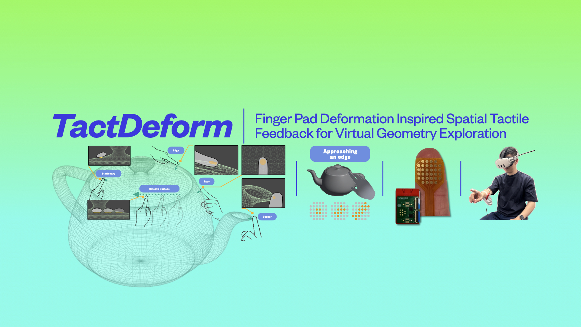 TactDeform: Finger Pad Deformation Inspired Spatial Tactile Feedback for Virtual Geometry Exploration